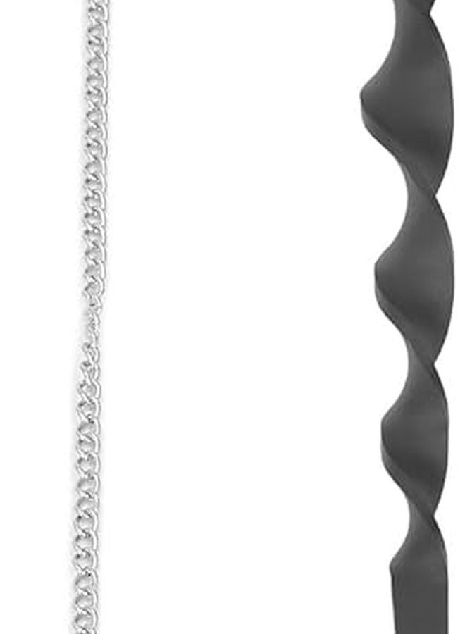 سلسلة مطر من الفولاذ المقاوم للصدأ مطلي بالبودرة 12 بوصة حلزونية 17 بوصة سلسلة حديقة مزاريب مقاومة للرياح - Image 2